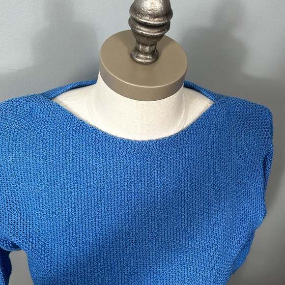 Vintage Ami Blue Boat Neck Mid-length sleeve knit top size small - Picture 8 of 12